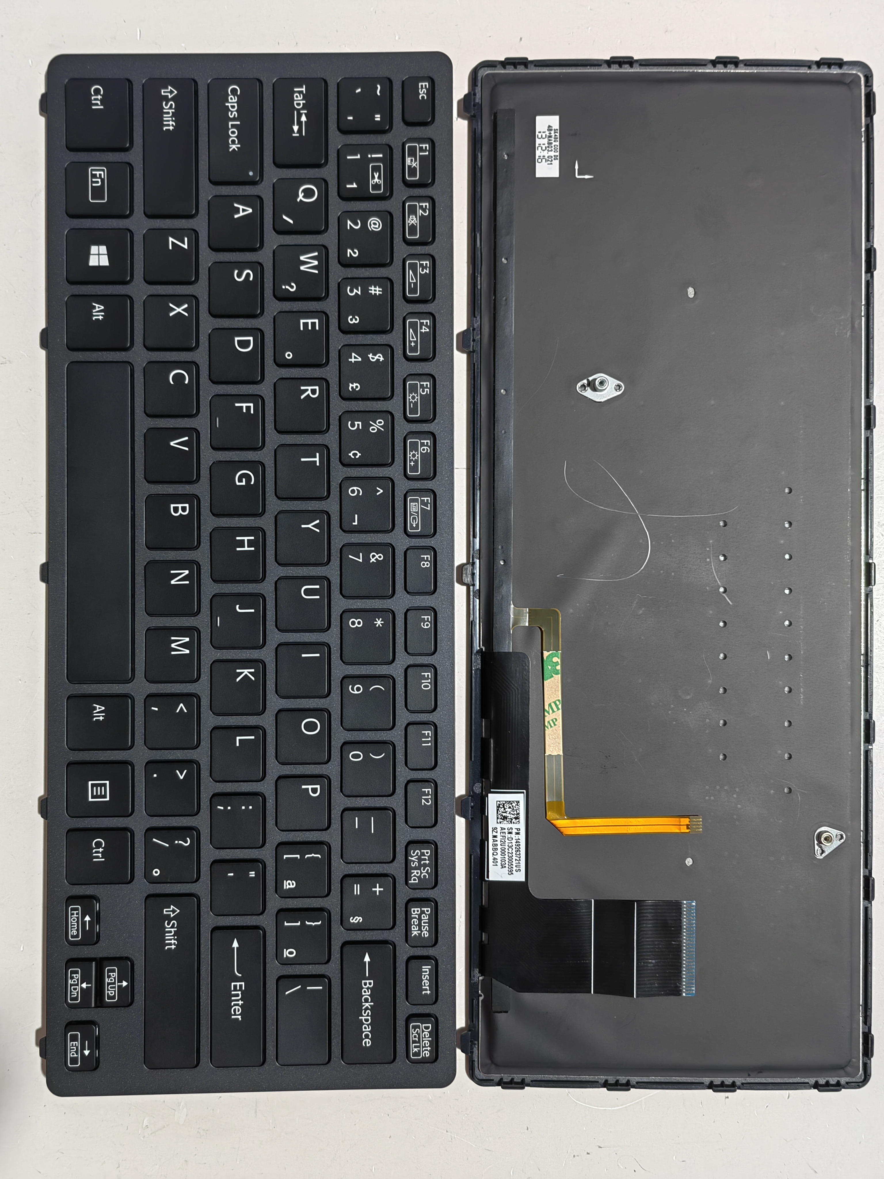 Picture of New Replacement Laptop Keyboard For SONY SVF14N small carriage return BLACK FRAME BLACK Backlit BR Layout